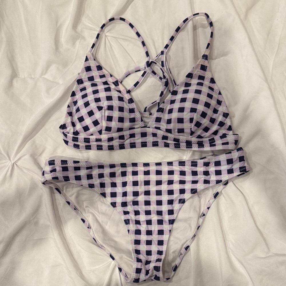 Cupshe Black and White Checkered Bikini